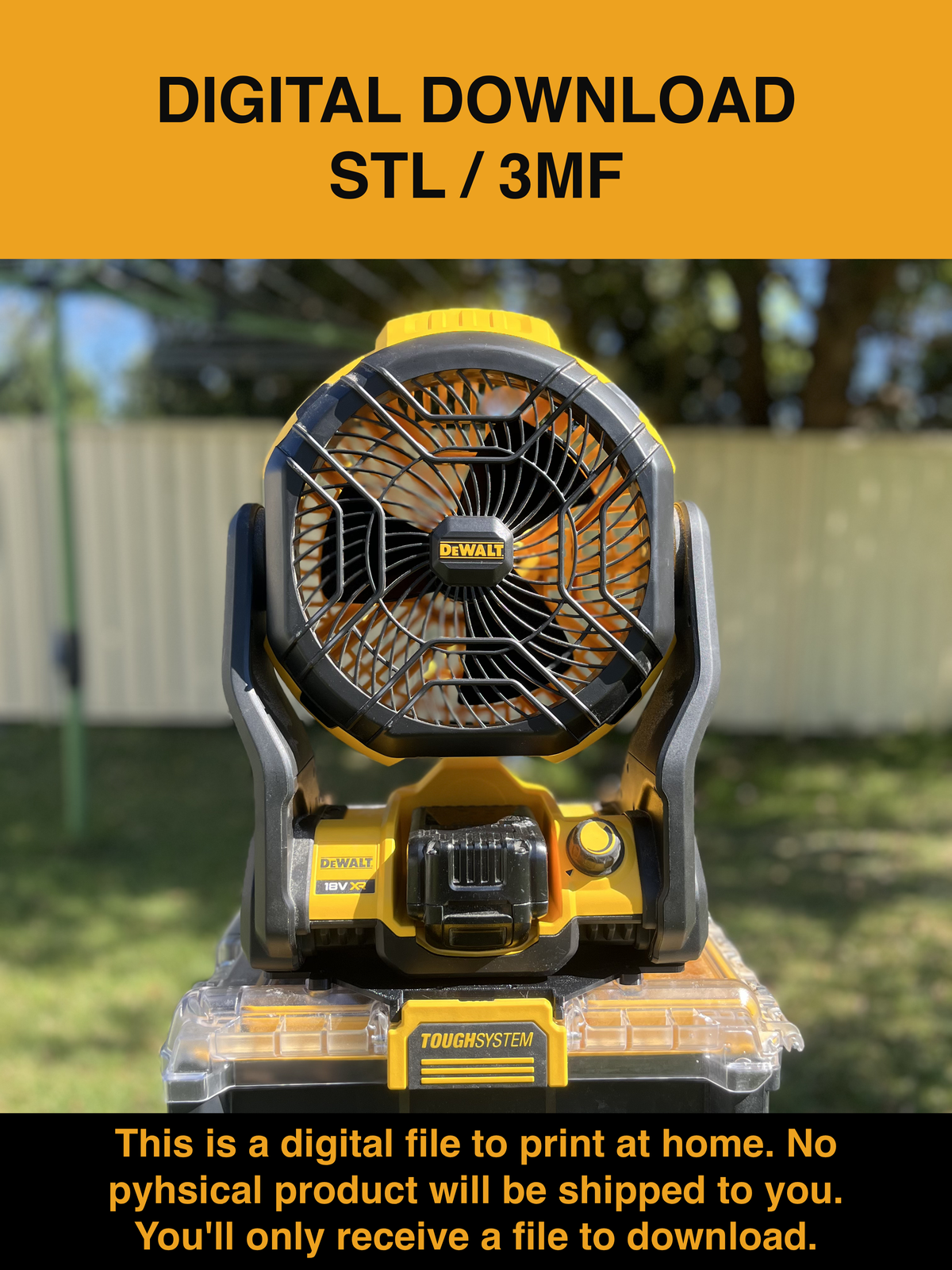 DeWalt ToughSystem 2.0 Fan Adapter — Digital STL/3MF File (3D Print)